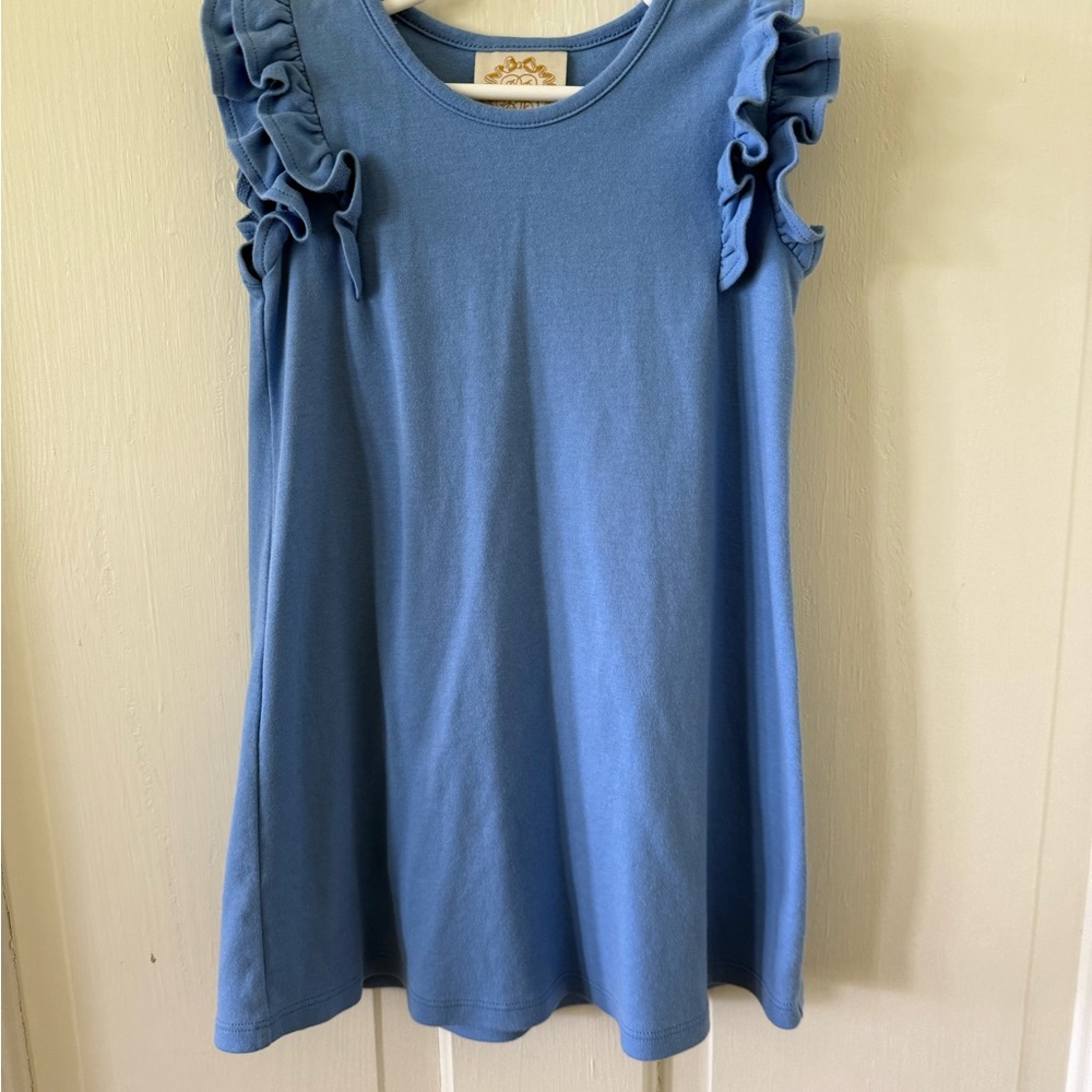 Beaufort Bonnet Company Park City Periwinkle 
4T Ruehling Ruffle 4T Dress